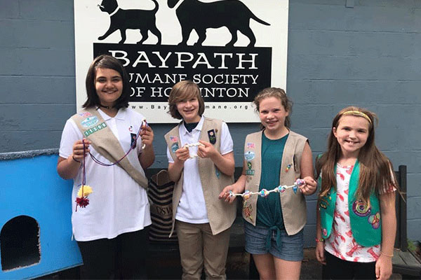 Baypath Humane - girl scouts visit
