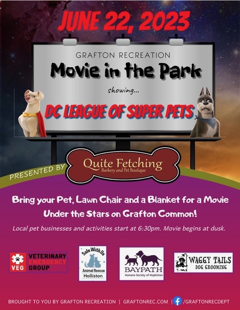 Movie in the Park - Quite Fetching Barkery - Grafton Commons